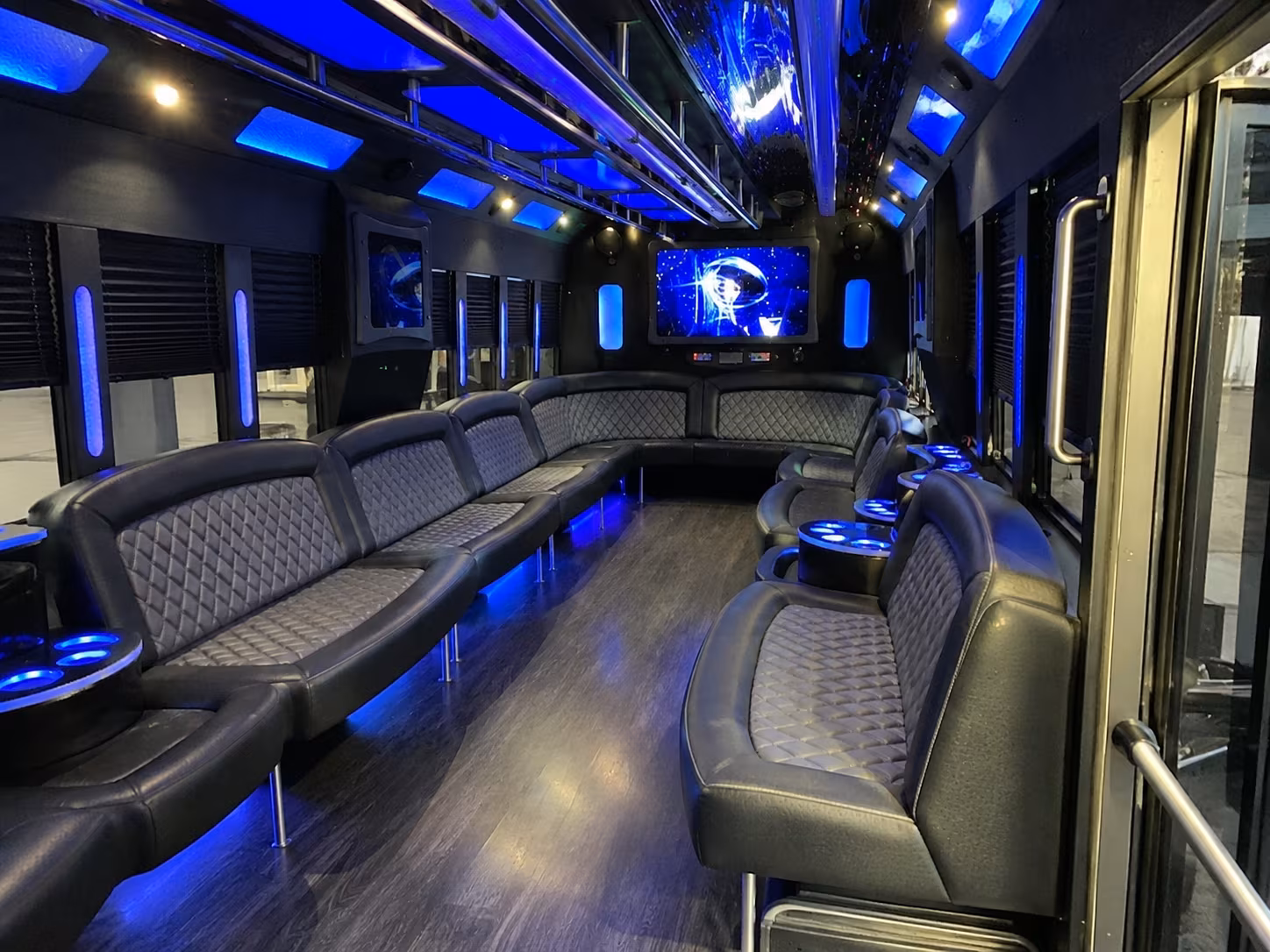 cary 28 passenger party bus interior