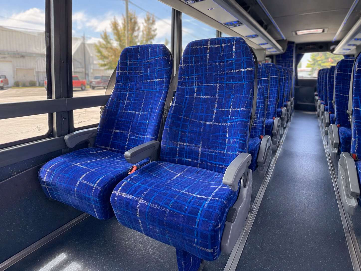 cary charter bus rental interior