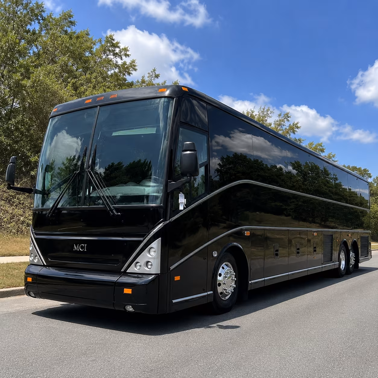 large scale corporate group buses for biotech tech and research conferences